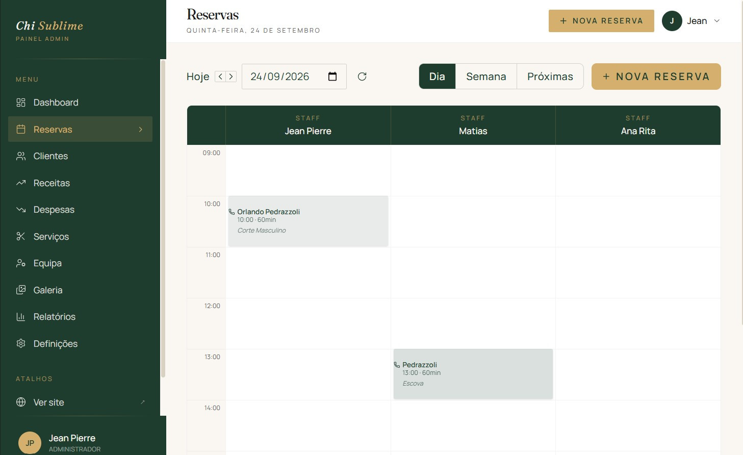 Admin schedule